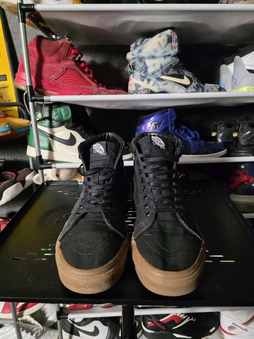 🔥 Vans Men Size 9.5 Black High-Top Slip-On Sneakers with Gum Sole